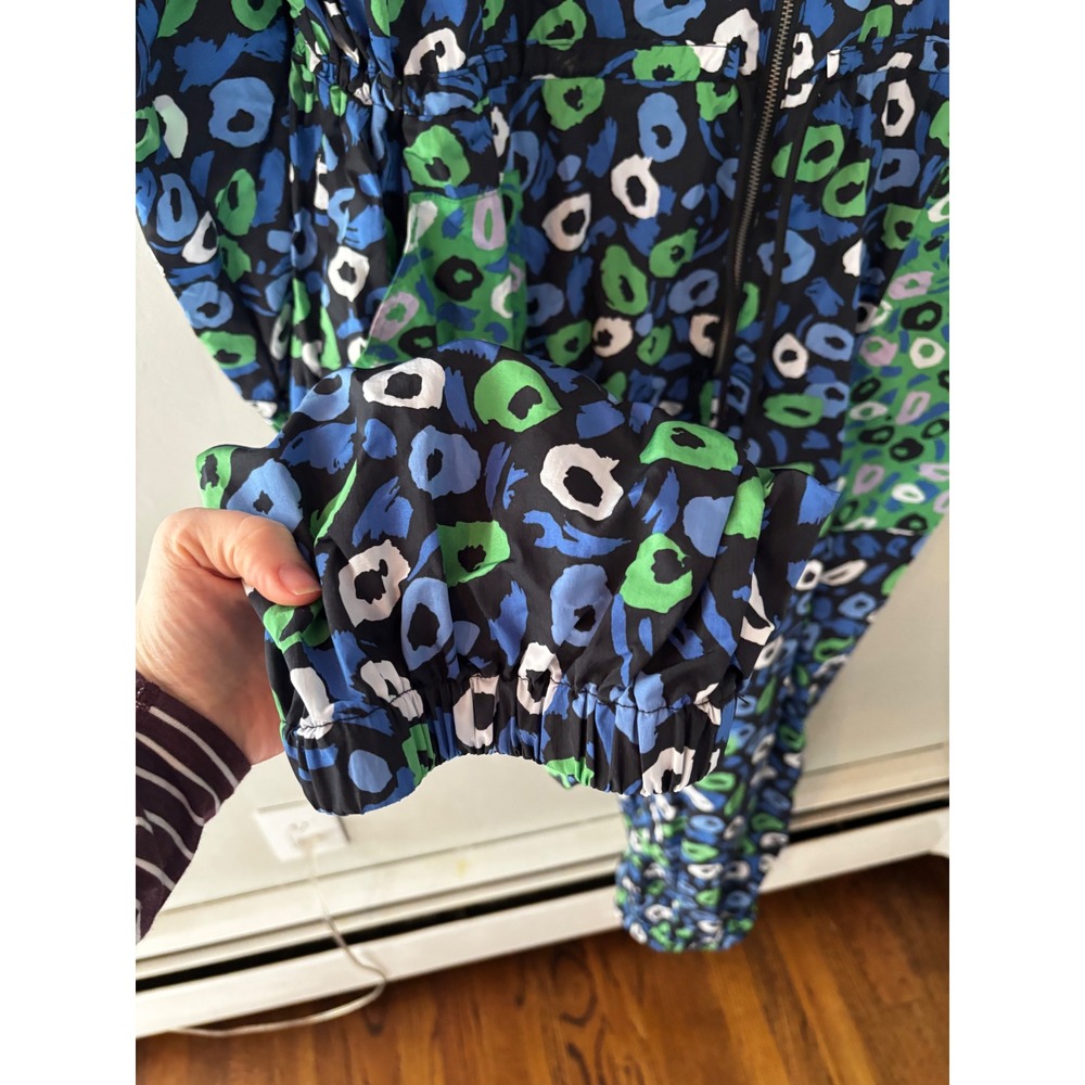 Diane‎ von Furstenberg Target Leopard Floral Zip Front Utility Jumpsuit L Blue - Picture 5 of 7